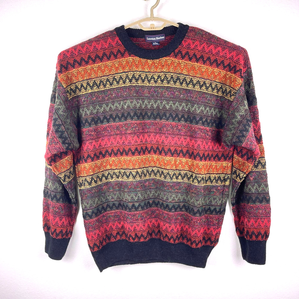 Lawton Harobor Multicolor Fair Isle Crewneck Sweater - Red Pattern